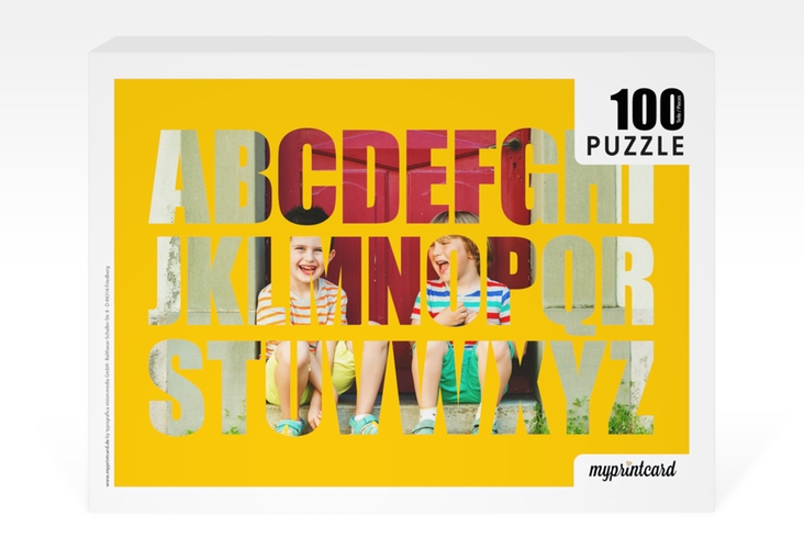 Fotopuzzle 100 Teile Buchstaben 100 Teile gelb