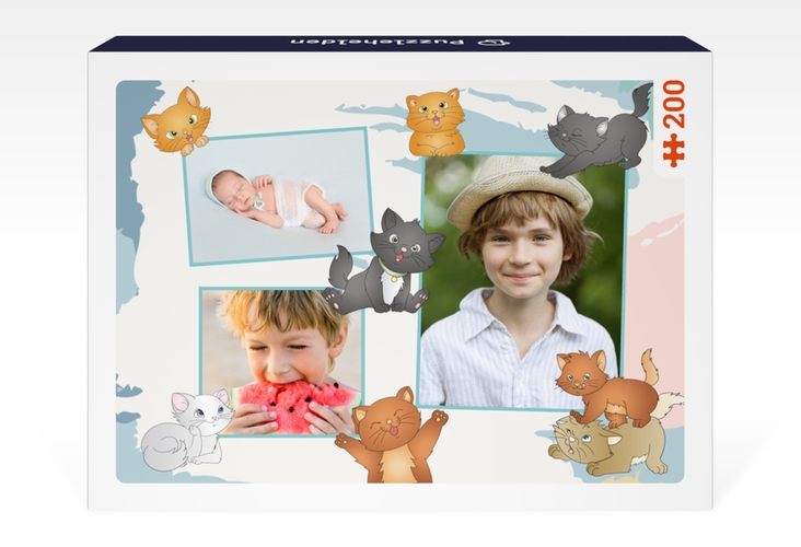 Fotopuzzle 200 Teile Katzenpfote 200 Teile blau