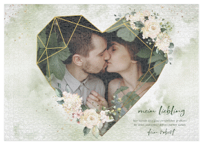 Fotopuzzle 1000 Teile Goldherz 1000 Teile weiss