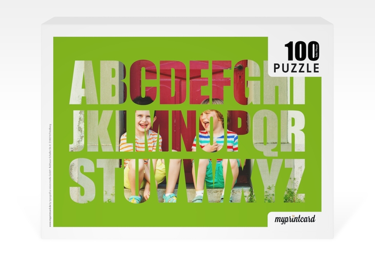 Fotopuzzle 100 Teile Buchstaben 100 Teile gruen
