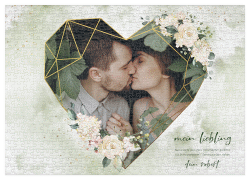 Fotopuzzle 500 Teile Goldherz 500 Teile weiss