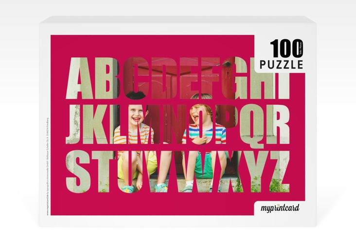 Fotopuzzle 100 Teile Buchstaben 100 Teile pink