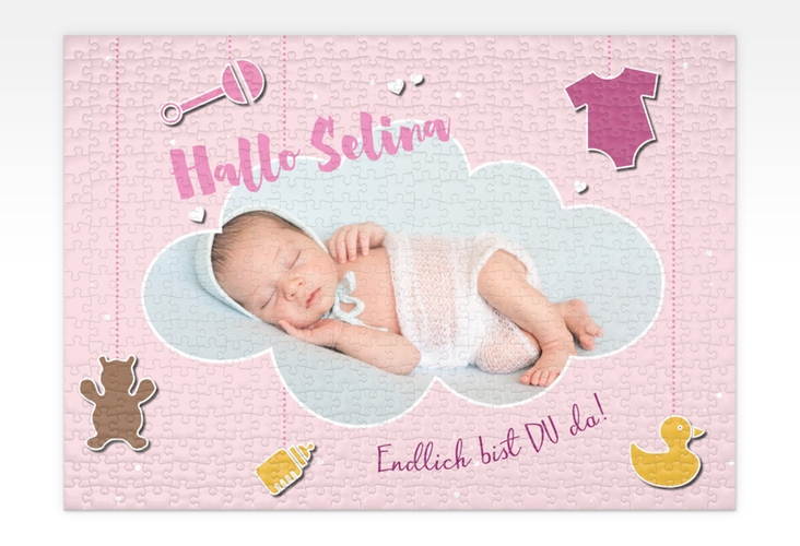 Fotopuzzle 500 Teile Babywolke 500 Teile rosa