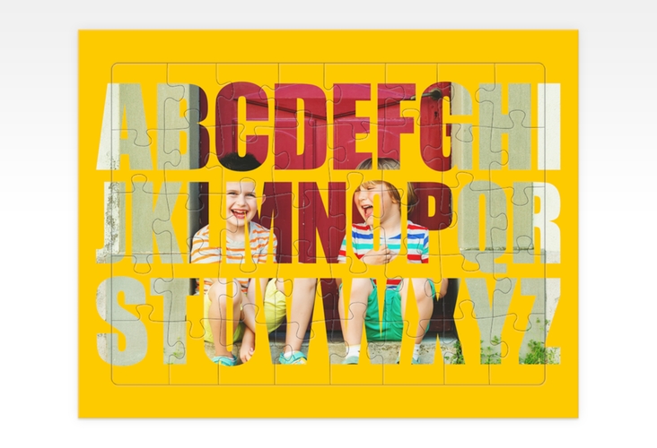Fotopuzzle 40 Teile Buchstaben 40 Teile gelb